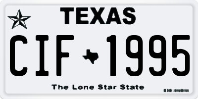 TX license plate CIF1995