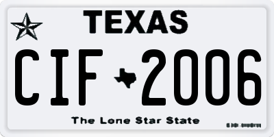 TX license plate CIF2006
