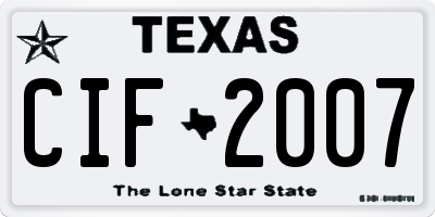 TX license plate CIF2007