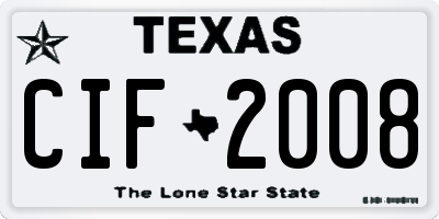 TX license plate CIF2008