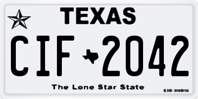 TX license plate CIF2042