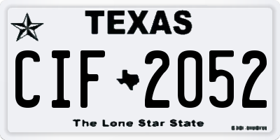 TX license plate CIF2052