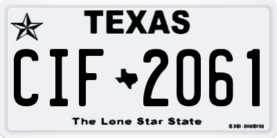 TX license plate CIF2061