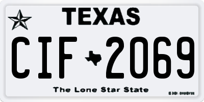 TX license plate CIF2069