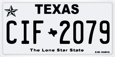 TX license plate CIF2079