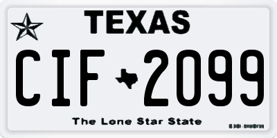 TX license plate CIF2099