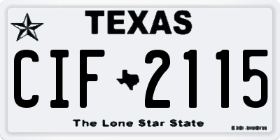 TX license plate CIF2115