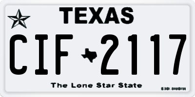 TX license plate CIF2117
