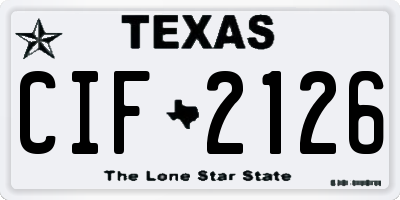 TX license plate CIF2126