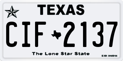 TX license plate CIF2137
