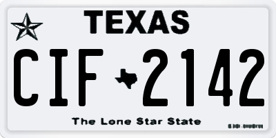 TX license plate CIF2142