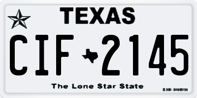 TX license plate CIF2145