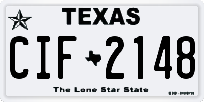 TX license plate CIF2148
