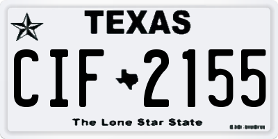 TX license plate CIF2155