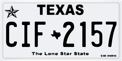 TX license plate CIF2157