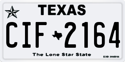 TX license plate CIF2164