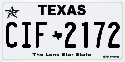 TX license plate CIF2172
