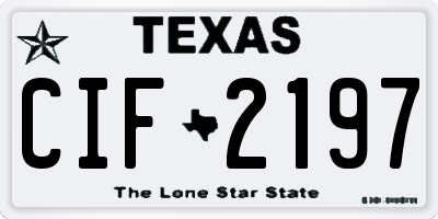 TX license plate CIF2197