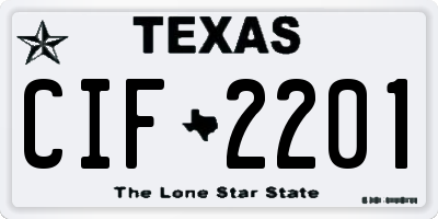 TX license plate CIF2201