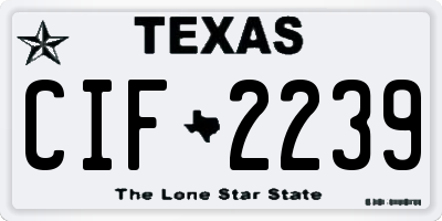 TX license plate CIF2239