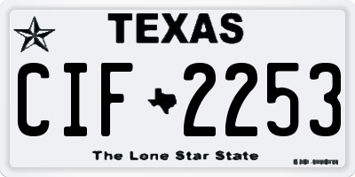 TX license plate CIF2253