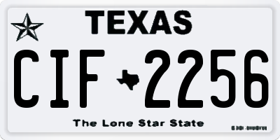 TX license plate CIF2256
