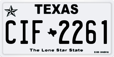 TX license plate CIF2261