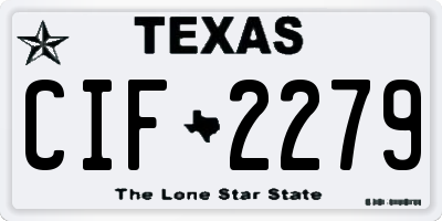 TX license plate CIF2279
