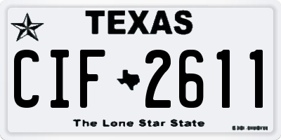 TX license plate CIF2611