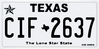 TX license plate CIF2637