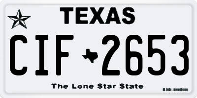 TX license plate CIF2653