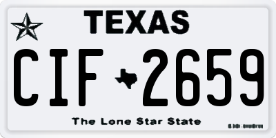 TX license plate CIF2659