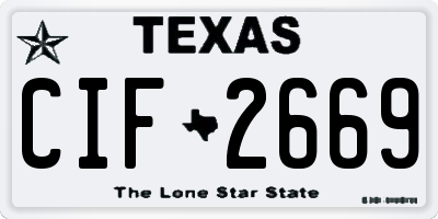 TX license plate CIF2669