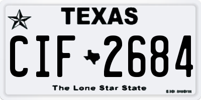 TX license plate CIF2684