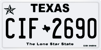 TX license plate CIF2690
