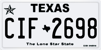 TX license plate CIF2698