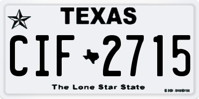 TX license plate CIF2715