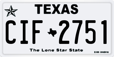 TX license plate CIF2751