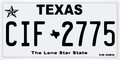 TX license plate CIF2775