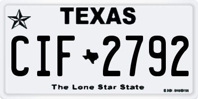TX license plate CIF2792
