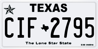 TX license plate CIF2795