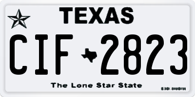 TX license plate CIF2823