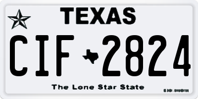 TX license plate CIF2824
