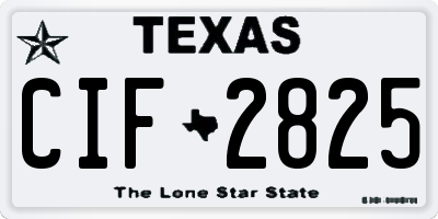 TX license plate CIF2825