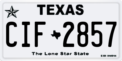 TX license plate CIF2857