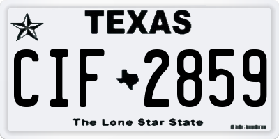 TX license plate CIF2859