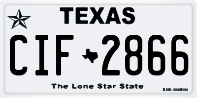 TX license plate CIF2866