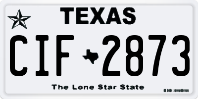 TX license plate CIF2873
