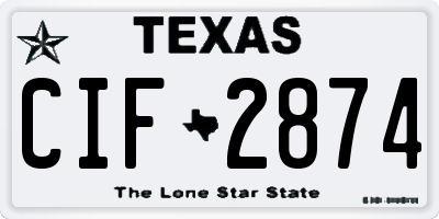 TX license plate CIF2874
