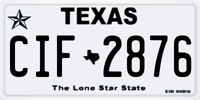 TX license plate CIF2876